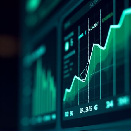 A dashboard showing performance metrics trending upwards, representing the Performance Optimization phase.